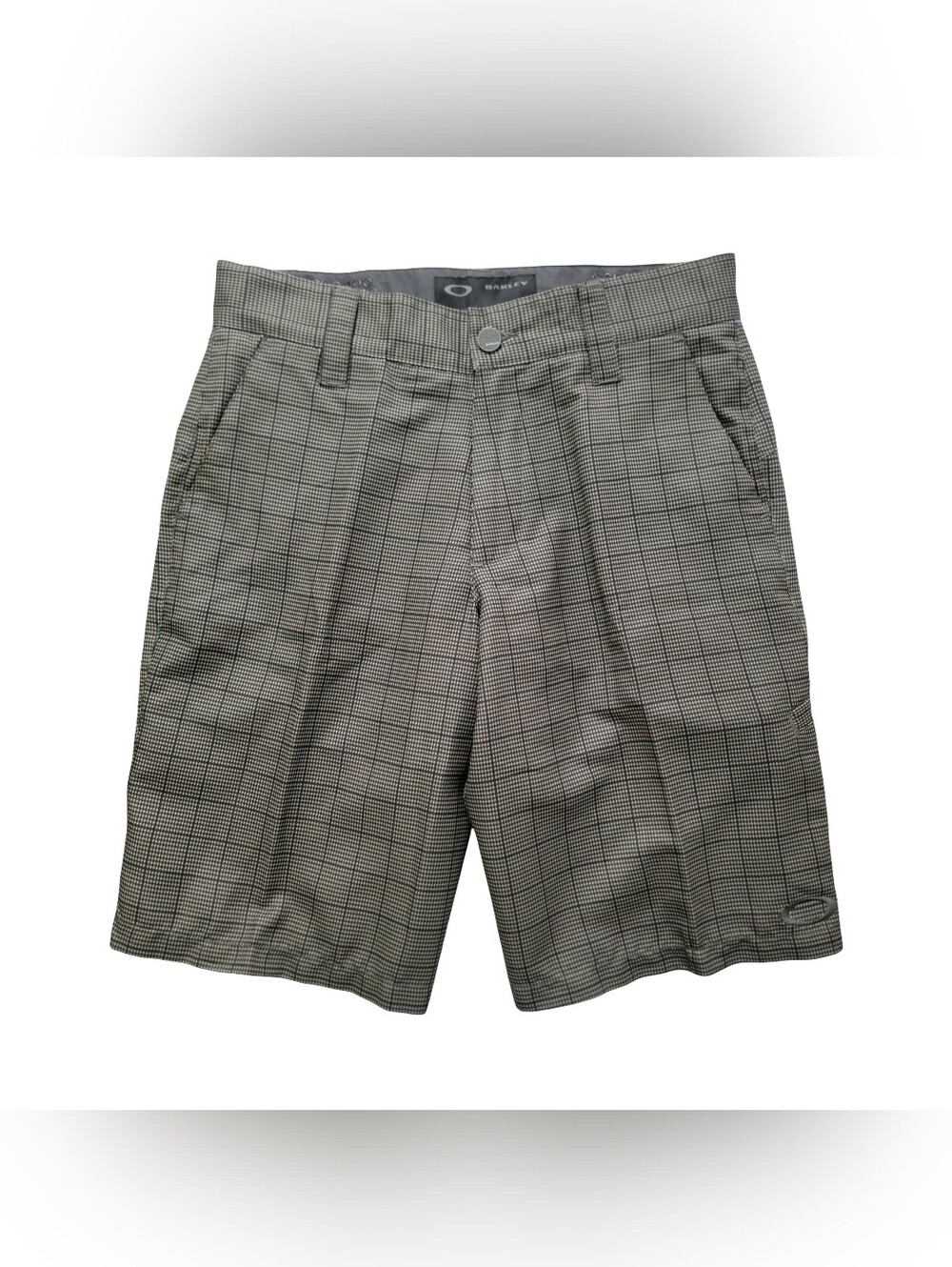 Oakley Harley Quin Plaid Pleated Golf Shorts Chinos Size 28